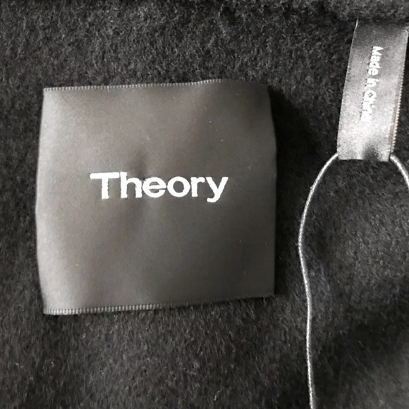 THEORY Black Wilrose Winsome Hooded Wrap Coat S - Picture 9 of 14